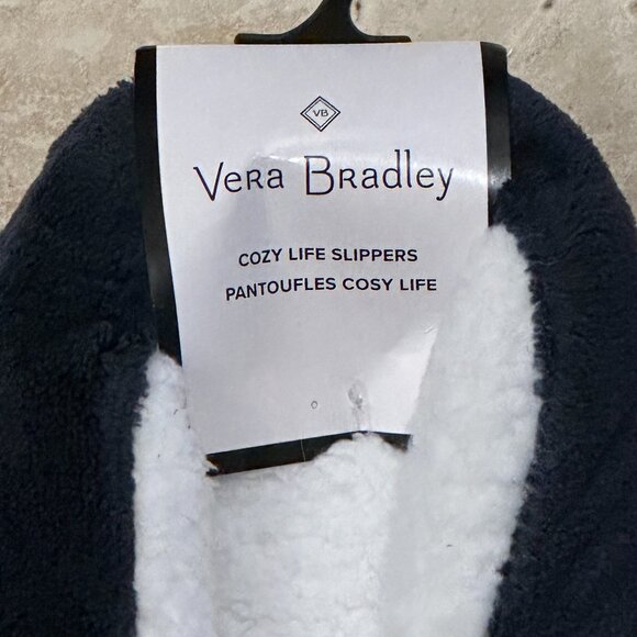 VERA BRADLEY COZY FLEECE SLIPPERS:NWT  WINTER FOREST  MEDIUM - Picture 5 of 10